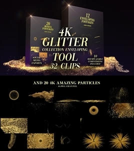【AE模板】让物品在装饰下变得熠熠生辉！精彩的闪光粒子收集工具 Glitter Particles Collection Tool